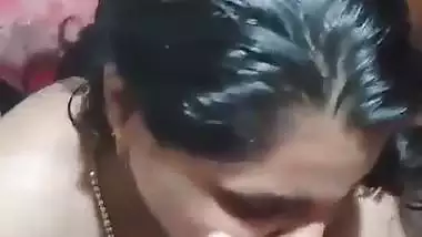 Dehati sex of a Sali sucking her Jija’s dick in the bathroom