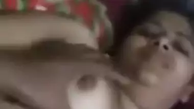 Ex-lover fucking busty wife pussy with condom dick