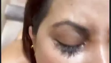 Indian pornstar Tina Nandi fucks and drinks cum