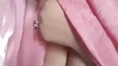 Soft boobed Indian village aunty fondling breast