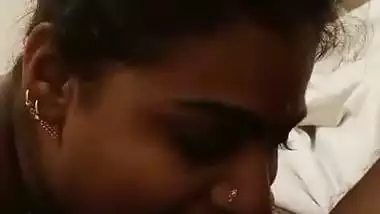 Sucking a dick before getting fucked in the Telugu sex video