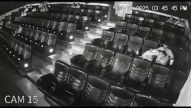 Blowjob in cinema theatre by horny girlfriend