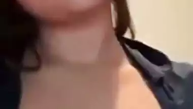 Sexy IT babe enjoys video call sex with her horny colleague