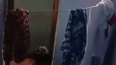 Spying Indian college girl in bathroom