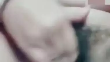 Huge tits Indian girlfriend fingering horny pussy