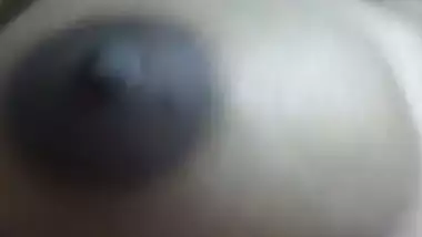 Horny slut topless boob play viral video for customer