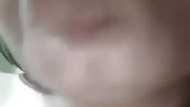 Cute chubby Indian GF lifting nighty and showing pussy