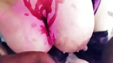 Neighbour Fucks & Cums On Cheating Bhabhi’s Tits On Holi