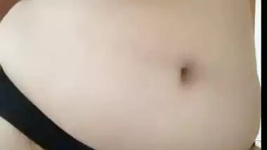 Homely housewife strips saree and shows naked boobs