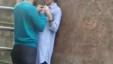 Young Indian lovers caught romancing outdoors